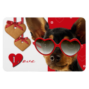 Love. Funny Dog Valentine's Day Gift Magnet