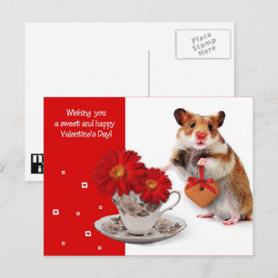 Love. Funny Hamster Valentine's Day Holiday Postcard