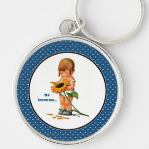 Love. Funny Little Girl Valentine's Day Gift Keychain