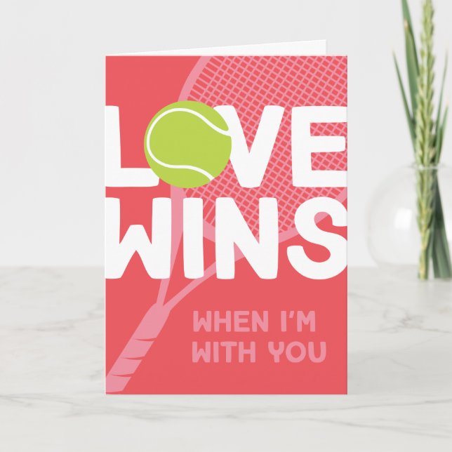 Love gagne Match de tennis Carte Saint Valentin (Devant)