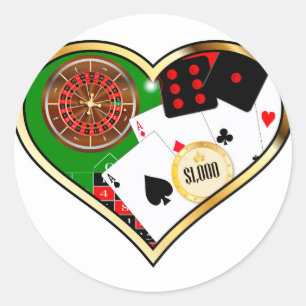 Love Gambling Classic Round Sticker