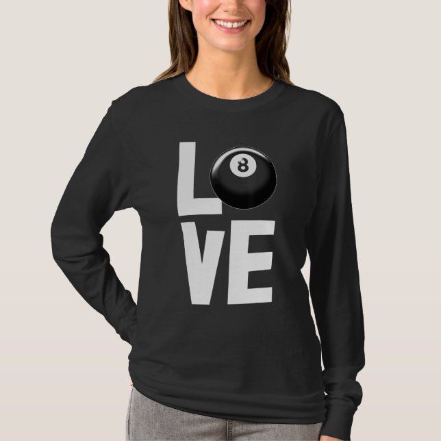 Love Game S Billiards Player Tees Men Game (Front)