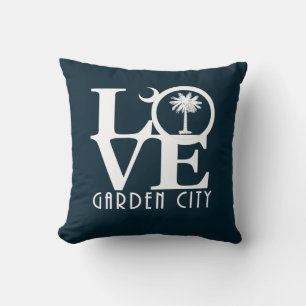 LOVE Garden City SC Throw Pillow