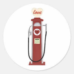 Love Gas Pump Classic Round Sticker