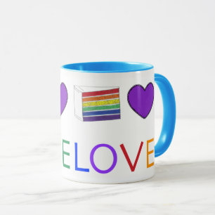 LOVE Gay Pride LGBT Rainbow Layer Cake Slice Mug