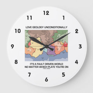 Love Geology Unconditionally Fault Driven World Large Clock
