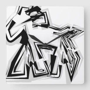 LOVE GEOMESKY ANIMALS horse BY MASANSER Square Wall Clock