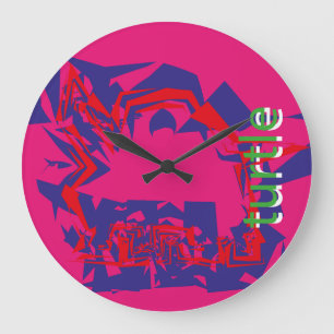 LOVE GEOMESKY ANIMALS turtle BY MASANSER Large Clock
