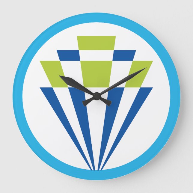 LOVE Geomesky DIAMOND by Masanser Pixelat Large Clock (Front)