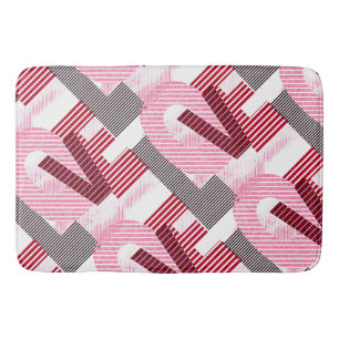 Love Geometric Magenta Letter Bath Mat