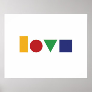 Love geometric print or poster