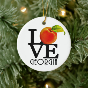 LOVE Georgia Ceramic Ornament