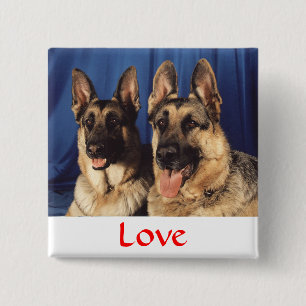 Love German Shepherd Dog Button Pin