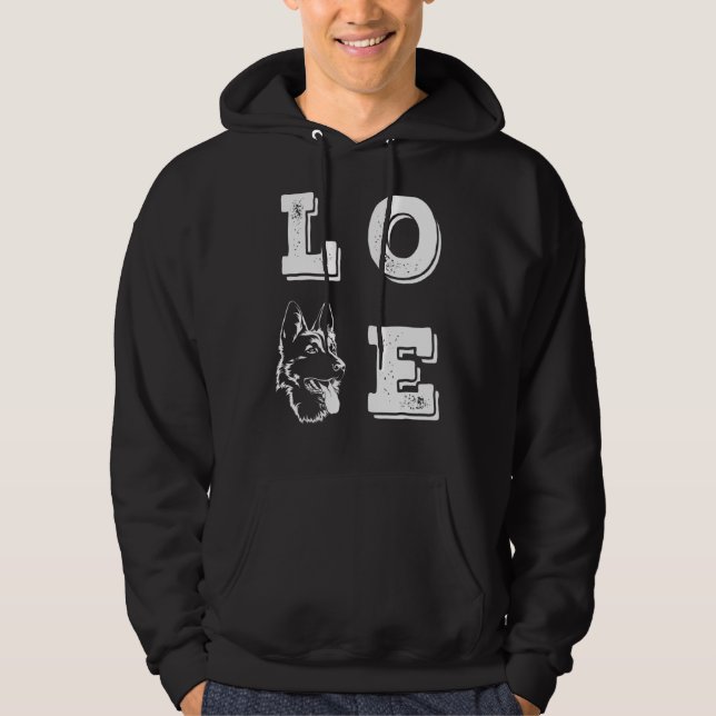 Love German Shepherd Love Dogs Dog Hoodie (Front)