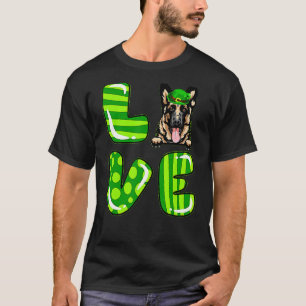 Love German Shepherd Lucky Clover Shamrock St Patr T-Shirt