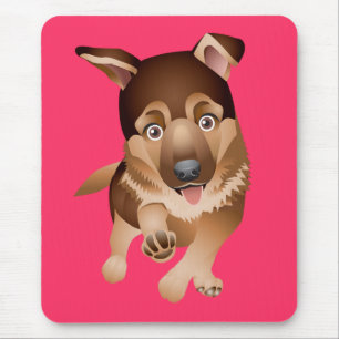 Love German Shepherd Puppy Dog Pink Mousepad