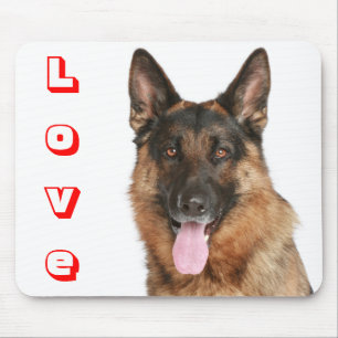Love German Shepherd Puppy Dog Portrait Mousepad