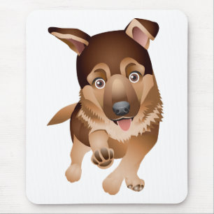 Love German Shepherd Puppy Dog White Mousepad