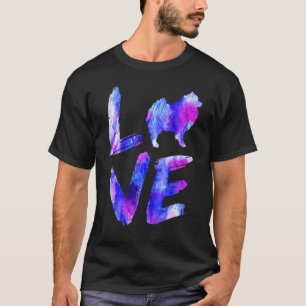 Love German Spitz Watercolor Blue Dog Mom Dad 1 T-Shirt