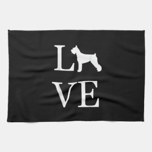 love giant schnauzer silhouette dog lover pet owne kitchen towel