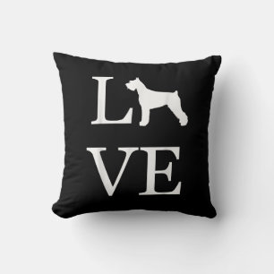 love giant schnauzer silhouette dog lover pet owne throw pillow