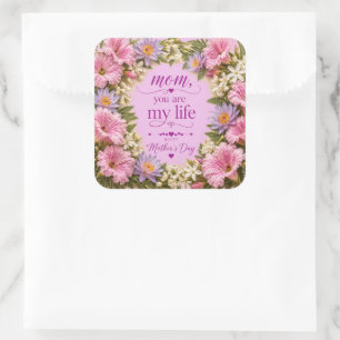 LOVE GIFT FOR MOTHER'S DAY SQUARE STICKER