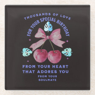 LOVE GIFT MOM DAD SISTER BROTHER BOSS TEACHER SON GLASS COASTER