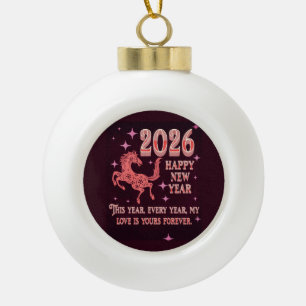 LOVE GIFT MOM DAD TEACHER BOSS SON SISTER BROTHER CERAMIC BALL CHRISTMAS ORNAMENT
