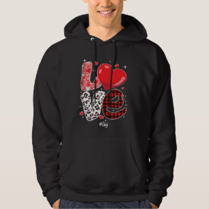 Love Gigi He Buffalo Plaid Leopard Valentine Chris Hoodie