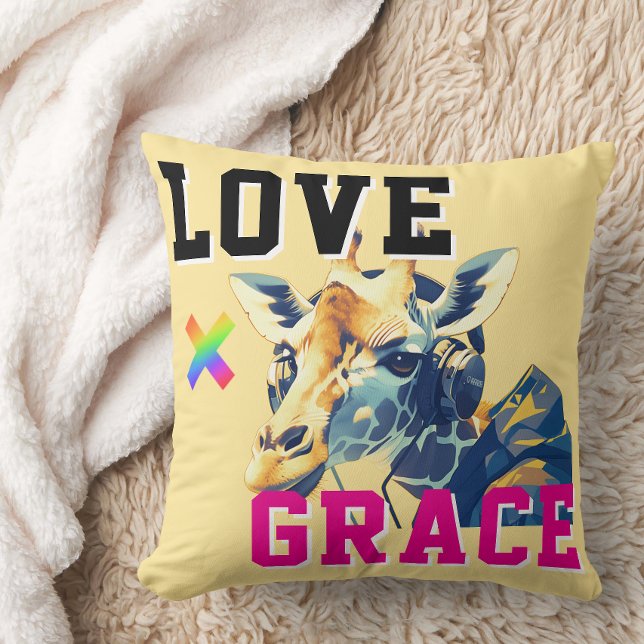 LOVE × GIRAFFE - Custom Throw Pillow (Creator Uploaded)