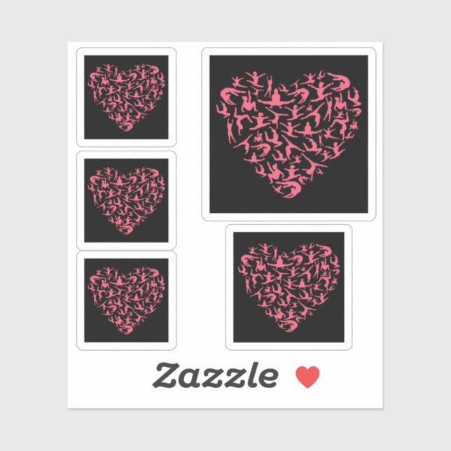 Love Girls Gymnastics - Silhouette Heart (Sheet)