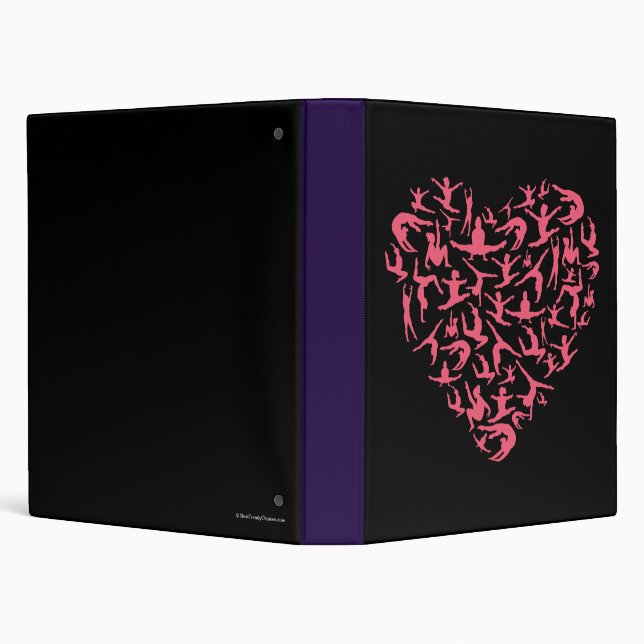Love Girls Gymnastics - Silhouette Heart Binder (Background)