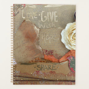 Love Give Hope Share Mixed Media Art Planner