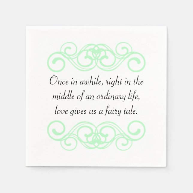 Love gives us a fairytale quote napkin (Front)