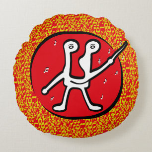 LOVE GIVING THE MUSICAL NOTE BY MASANSER ROUND PILLOW
