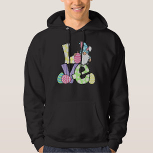 Love Gnome Bunny Pastel Spring Hunt Eggs Rabbit Ea Hoodie