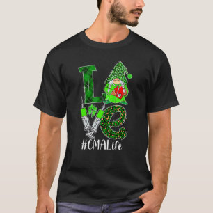 Love Gnome Cma Life Nurse St Patricks Day Leopard T-Shirt