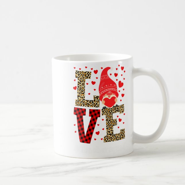 Love Gnome Teacher Squad Valentines Day Teacher St Coffee Mug (Right)