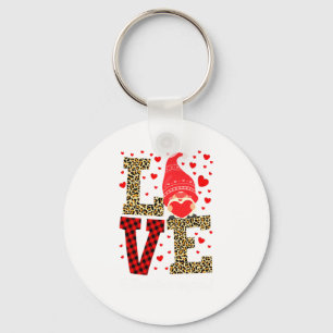 Love Gnome Teacher Squad Valentines Day Teacher St Keychain