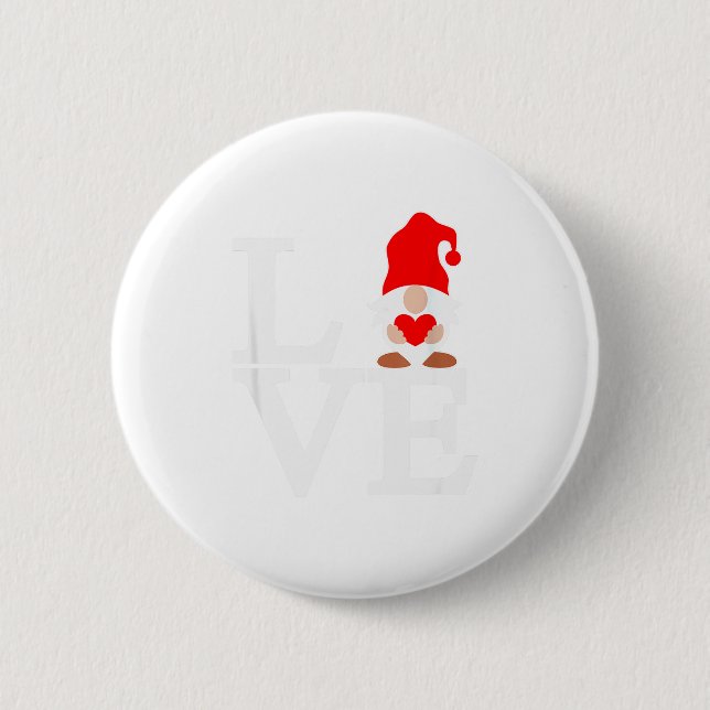Love Gnome Valentines  2 Inch Round Button (Front)