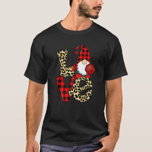 Love Gnomies Happy Valentine Day Leopard Red Buffa T-Shirt