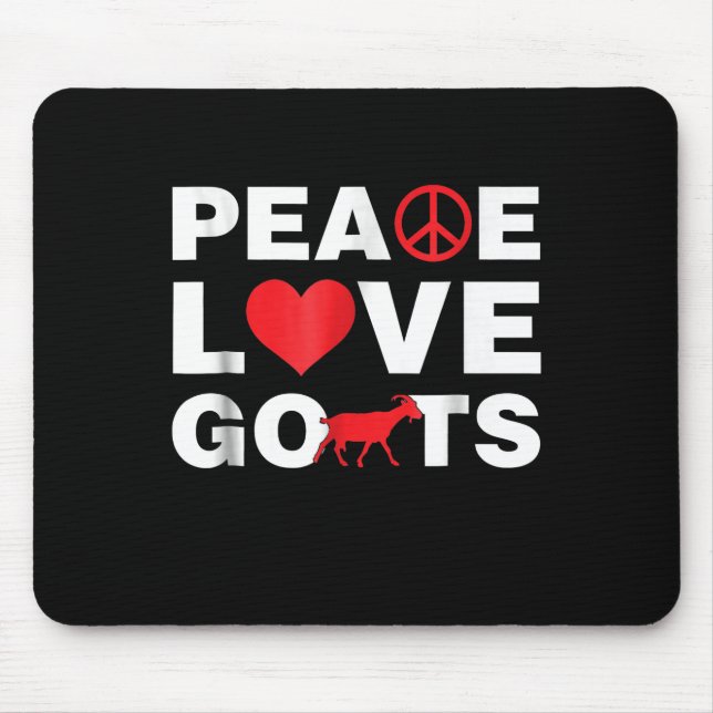 Love Goat Peace Goat Mouse Pad (Front)