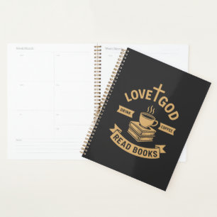 Love God Drink Coffee Read Books Christian Planner