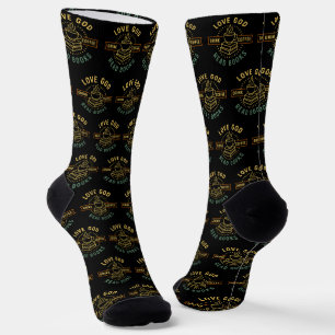 Love God Drink Coffee Read Books Lovers Vintage Socks