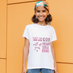 Love God T-shirt<br><div class="desc">Christian T-shirt for girls with quote from Matthew 22:37 "Love The Lord Your God With All Your Heart And With All Your Soul And With All Your Mind." in mixed calligraphy & minimalist typography. This trendy, modern faith design is the perfect gift and fashion statement. #christian #religion #scripture #faith #bible...</div>