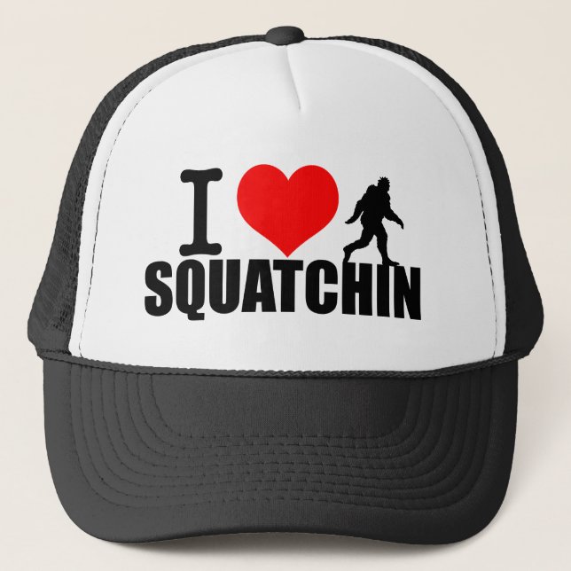 Love Going Squatchin Trucker Hat (Front)