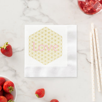 Love Gold Mandala Wedding Napkin