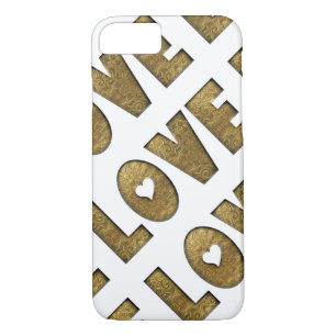 Love Gold Text Word Elegant Golden Decorative iPhone 8/7 Case