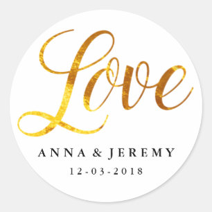 Love Gold Wedding Sticker
