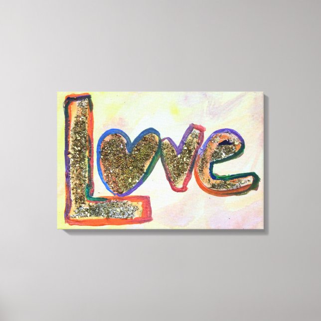 Love Golden Pastels Painting Canvas Print (Front)